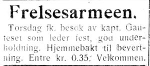 Annonse fra Frelsesarmeen i Inntrøndelagen og Trønderbladet 27.7. 1932.jpg