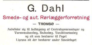 Annonse fra G. Dahl under Harstadutstillingen 1911.jpg