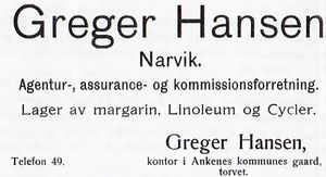 Annonse fra Greger Hansen i Narvikboka 1912.jpg