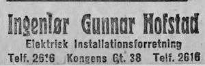 Annonse fra Gunnar Hofstad i Ny Tid 1914.jpg