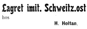 Annonse fra H. Holtan i Indtrøndelagen 20.6.1906.jpg