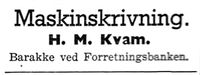 235. Annonse fra H. M. Kvam i Nord-Trøndelag og Inntrøndelagen 4.7. 1942.jpg