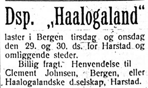 Annonse fra Haalogalandske i Harstad Tidende 24. juli 1913.jpg