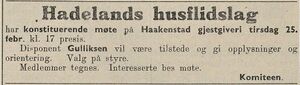 Annonse fra Hadelands husflidslag i Hadeland 20.02. 1947.jpg