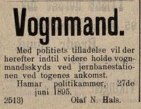 Med politiets tillatelse! Kilde Oplandenes Avis 29. juni 1895.