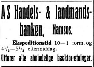 Annonse fra Handels- og landmandsbanken i Nordtrønderen 10.6. 1914.jpg