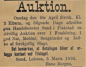 Annonse fra Hans Borgen i Lofotens Tidende 26.03. 1892.jpg
