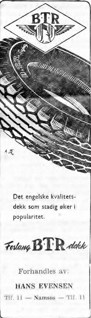 Annonse fra Hans Evensen i Namdal Arbeiderblad 28.10. 1950.jpg
