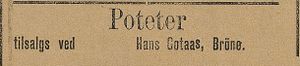 Annonse fra Hans Gotaas i Lofotens Tidende 26.03. 1892.jpg