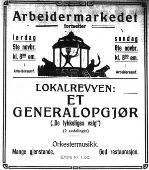 Annonse fra Harstad Arbeidersamfund i Dagens Nyheter 2. november 1927.jpg