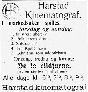 Annonse fra Harstad Kinematograf i Haalogaland 0807 1913.jpg