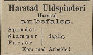 Annonse fra Harstad Uldspinderi i Harstad Tidende 13.08.1900.jpg