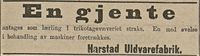 401. Annonse fra Harstad Uldvarefabrik i Lofotposten 14.06. 1919.jpg