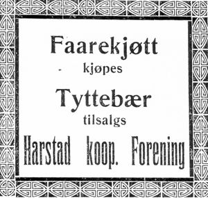Annonse fra Harstad koop. Forening i Folkeviljen 18.10.-23.jpg
