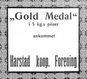Annonse fra Harstad koop. Forening i Folkeviljen 9.4.1923.jpg