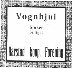 Annonse fra Harstad kooperative Forening 29.10.1923.jpg