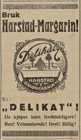 Annonse for Delikat Margarin fra Harstad Smørfabrikk i Harstad Tidende 09.12. 1931.