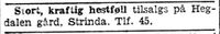 308. Annonse fra Hegdalen gård i Adresseavisen 8.10. 1942.jpg