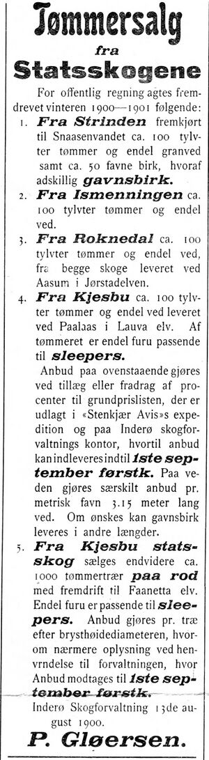 Annonse fra Inderø Skogforvaltning i Indtrøndelagen 31.8. 1900.jpg