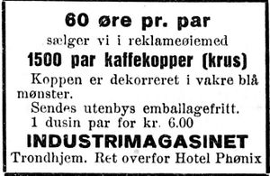 Annonse fra Industrimagasinet i Trønderbladet 22.12. 1926.jpg