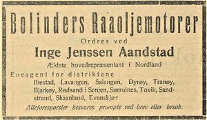 Annonse fra Inge Jenssen i Folkeviljen 1.10. 1919.jpg