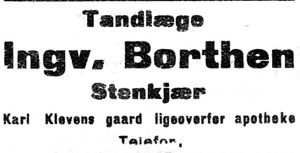 Annonse fra Ingv. Borthen i Indtrøndelagen 17.1. 1913.jpg