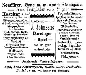Annonse fra J. Johnsen i Harstad Tidende 29. 5.1905.JPG