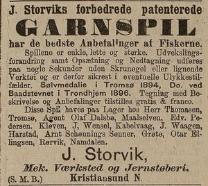 Annonse fra J. Storvik i Tromsø Amtstidende 10.12. 1896.jpg