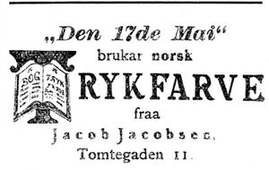 Annonse fra Jacob Jacobsen i Den 17de Mai 7.11. 1898.jpg