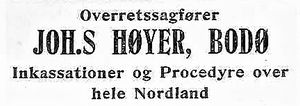 Annonse fra Joh.s Høyer under Harstadutstillingen 1911.jpg