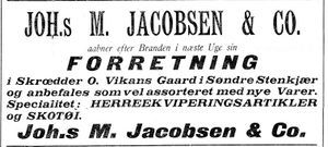 Annonse fra Johs. M. Jacobsen i Indtrønderen 31.8. 1900.jpg