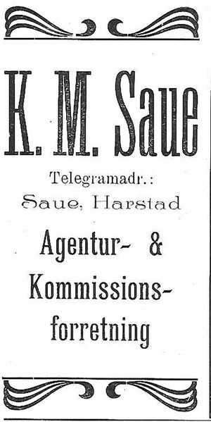 Annonse fra K.M. Saue under Harstadutstillingen 1911.jpg