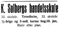 216. Annonse fra K. Solbergs handelsskole i Trondehim i Nord-Trøndelag og Nordenfjeldsk Tidende 18. 12. 1934.jpg