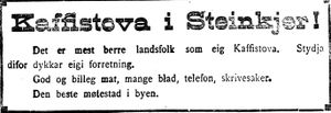 Annonse fra Kaffistova Steinkjer i Ungskogen 30.3.1916.jpg