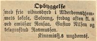 129. Annonse fra Kinamisjonens ungdomsforening om opbyggelse i Stavanger Aftenblad 02.11.1903.jpg