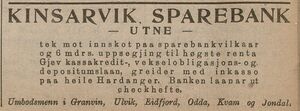 Annonse fra Kinsarvik sparebank i Bondebladet 20.10. 1924.jpg
