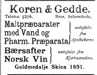 83. Annonse fra Koren & Gedde i Den 17de Mai 7.11. 1898.jpg