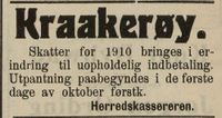 334. Annonse fra Kraakerøy kommune i Fredriksstad Tilskuer 24.09. 1910.jpg