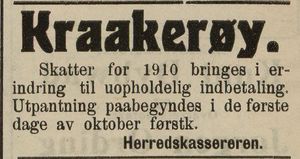 Annonse fra Kraakerøy kommune i Fredriksstad Tilskuer 24.09. 1910.jpg