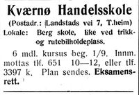 218. Annonse fra Kværnø Handelsskole i Nord-Trøndelag og Nordenfjeldsk Tidende 1.8.1936.jpg