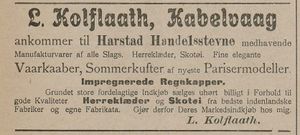 Annonse fra L. Kolflaath i Harstad Tidende 13. 06. 1910.jpg