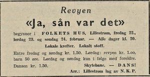 Annonse fra Lillestrøm lag av N.K.P. i Akershus Arbeiderblad 22.02.1946.jpg