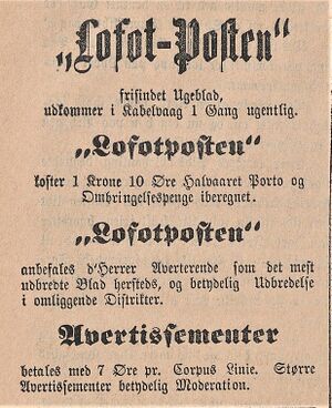Annonse fra Lofot-Posten i Lofot-Posten 27.07.1885.jpg