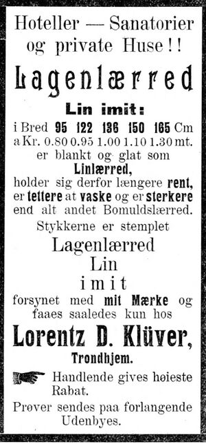 Annonse fra Lorentz D. Klüver i Mjølner 23. 10. 1899.jpg