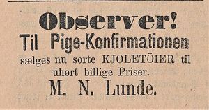 Annonse fra M.N. Lunde i Lofot-Posten 27.07.1885.jpg