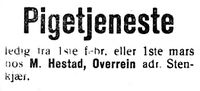 256. Annonse fra M. Hestad i Indhereds-Posten 31.1.1921.jpg