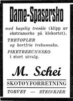318. Annonse fra M. Schei i Nord-Trøndelag og Inntrøndelagen 4.7. 1942.jpg