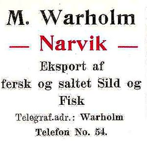 Annonse fra M. Warholm under Harstadutstillingen 1911.jpg