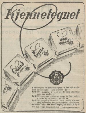 Annonse fra Margarincentralen i Harstad Tidende 21.01.1946.jpg