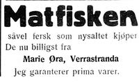 32. Annonse fra Marie Øra i Nord-Trøndelag og Nordenfjeldsk Tidende 14.03.33.jpg
